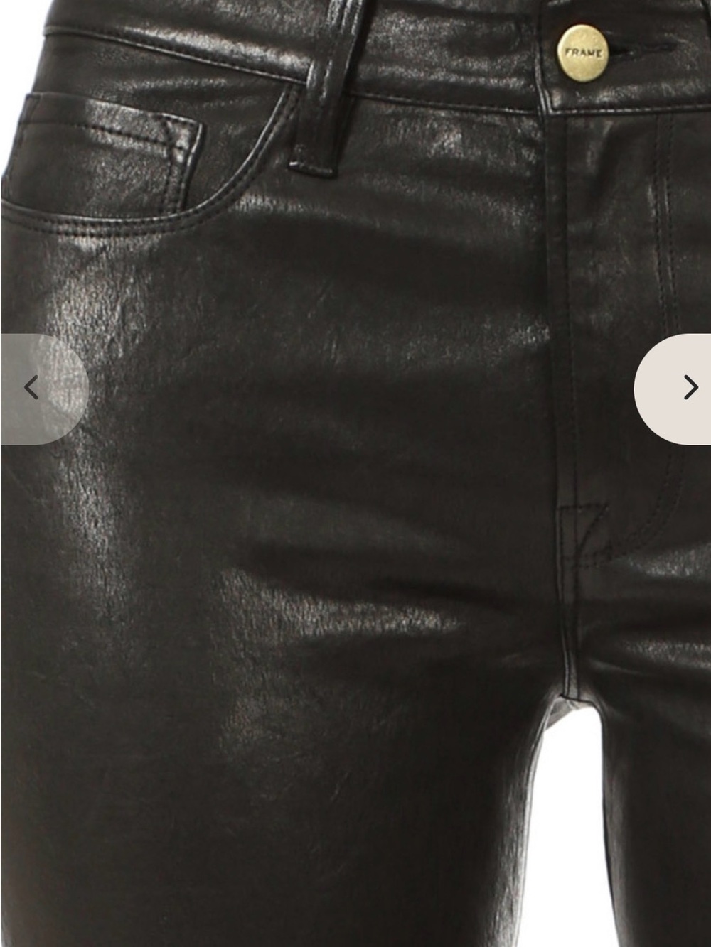 Frame Denim Black Le Crop Mini Boot Leather Pants - Picture 5 of 11